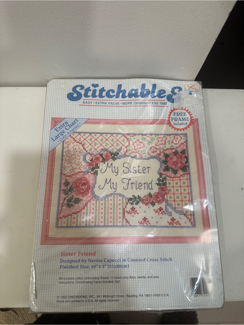 vintage 1992 Dimensions Stitchables cross stitch kit "Sister Friend” NWOT